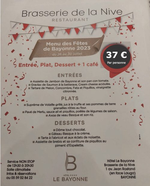 Menu fêtes 23 Menu fêtes 23